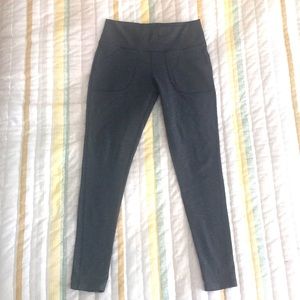 Gray knit yoga pants